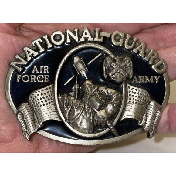 Vintage Bergamot Brass Works US National Guard Belt Buckle 1982 Made in USA - Picture 1 of 5